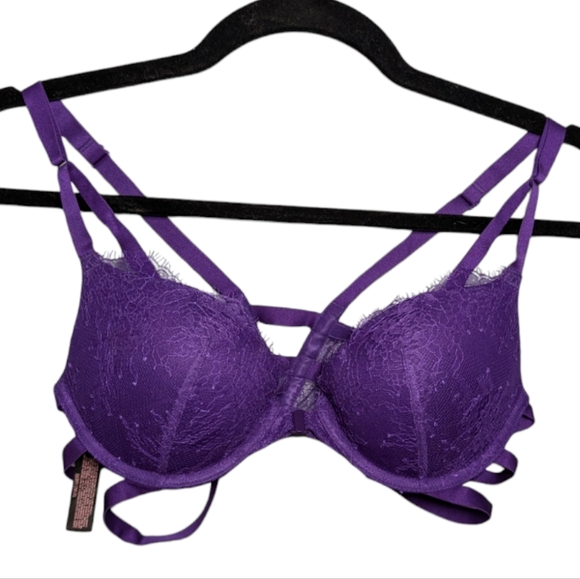 Victoria’s Secret Very Sexy Purple Lace Push-Up Bra 💜✨ Strappy & Stunning! - Picture 4 of 14